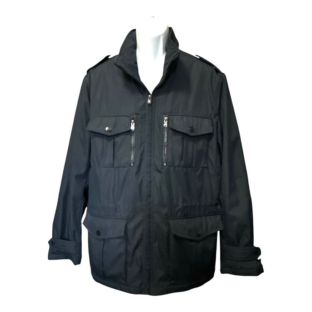 Michael Michael Kors Mens Navy Blue Field Jacket/ M-65 Utility Coat Size Large